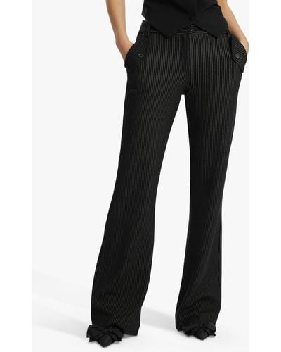 James Lakeland Pinstripe Tailored Trousers - Black