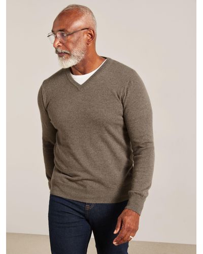 John Lewis Made In Italy Cashmere V-neck Jumper - Multicolour
