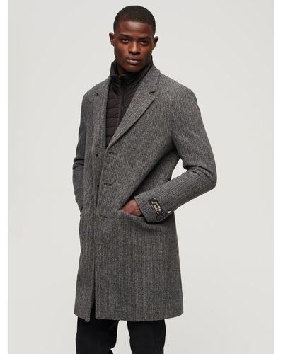 Superdry Wool Blend Coat - Grey