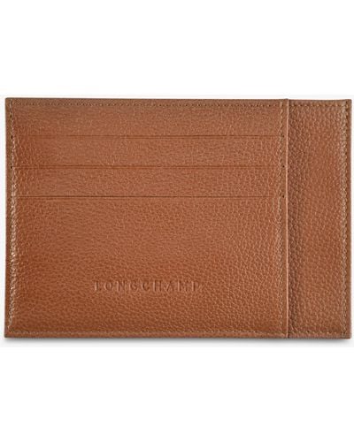 Longchamp Le Foulonné Leather Card Holder - Brown