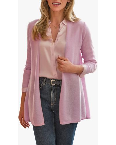 Pure Collection Gassato Cashmere Swing Cardigan - Pink