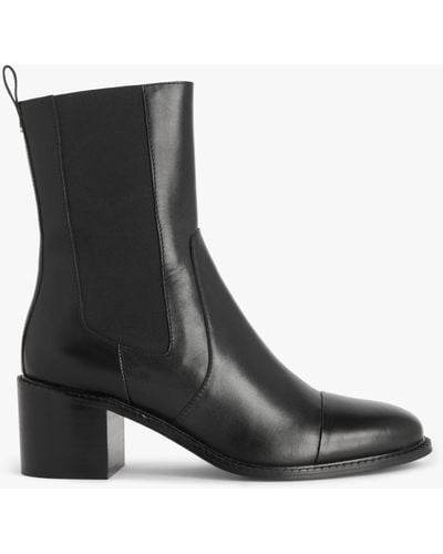 John Lewis Palomino Leather Toe Cap Heeled Chelsea Boots - Black