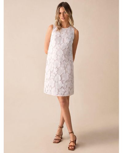 Ro&zo Lace Shift Mini Dress - Natural
