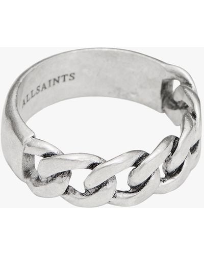 AllSaints Chain Front Ring - Grey