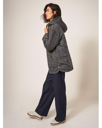 White Stuff Mariella Reversible Quilted Wool Blend Coat - Blue