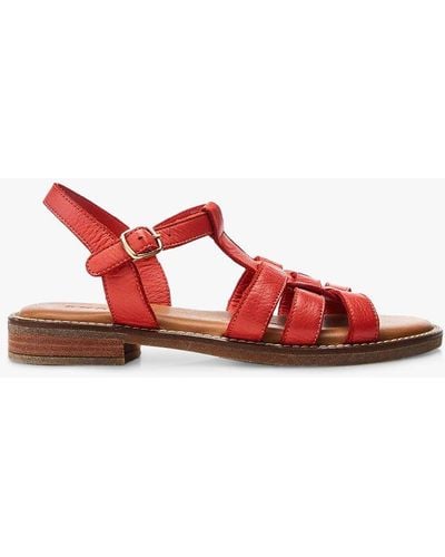 Moda In Pelle Saddle Leather Sandals - Red