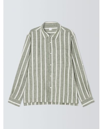 John Lewis Striped Linen Beach Shirt - Multicolour