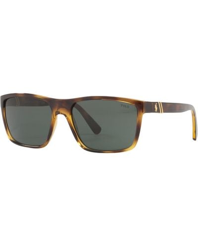 Ralph Lauren Polo Ph4133 Polarised Rectangular Sunglasses - Multicolour