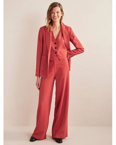 Boden Clean Wide Leg Trousers - Red