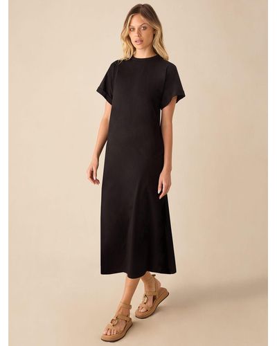 Ro&zo Jersey T-shirt Midi Dress - Black