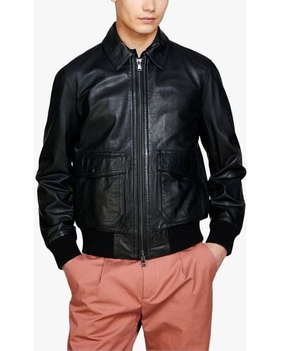 Sisley Leather Slim Comfort Jacket - Black