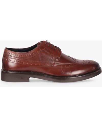 Silver Street London Chigwell Leather Brogues - Red