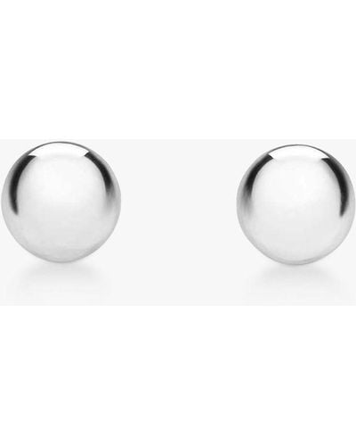 Ib&b 9ct White Gold Ball Stud Earrings - Natural