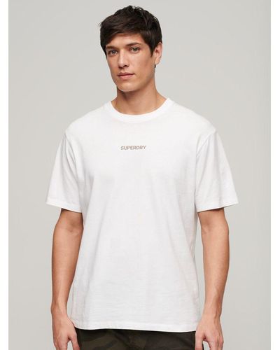 Superdry Micro Logo Graphic Loose T-shirt - White