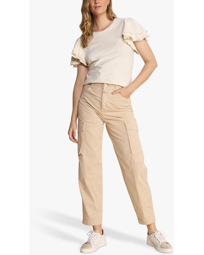Mos Mosh Adeline Cargo Trousers - Natural
