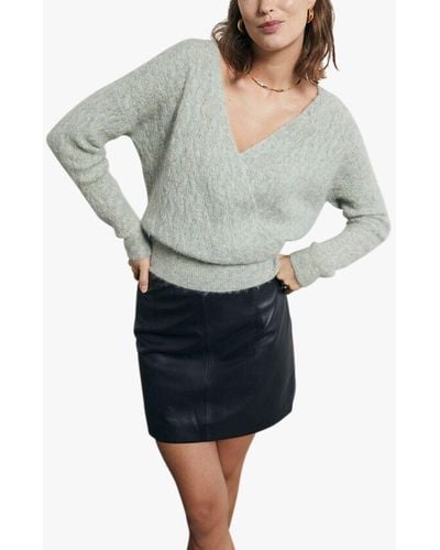 A-View Stephanie Mini Leather Skirt - Grey