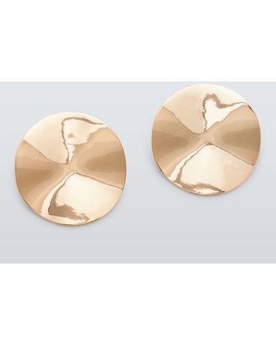 John Lewis Polished Statement Disc Earrings - Natural