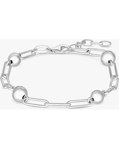 Simply Silver Paperlink & Ball Chain Bracelet - Natural