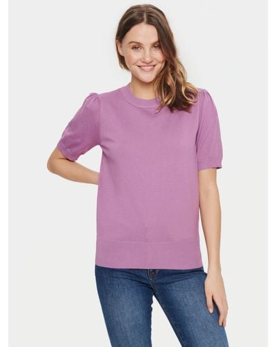 Saint Tropez Mila Pullover T-shirt - Purple