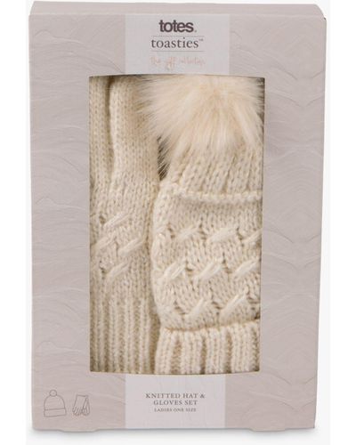 Totes Cable Knit Hat And Glove Set - Multicolour