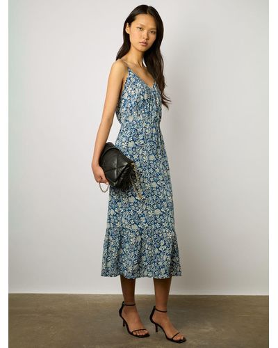 Gerard Darel Esia Tiered Midi Dress - Blue