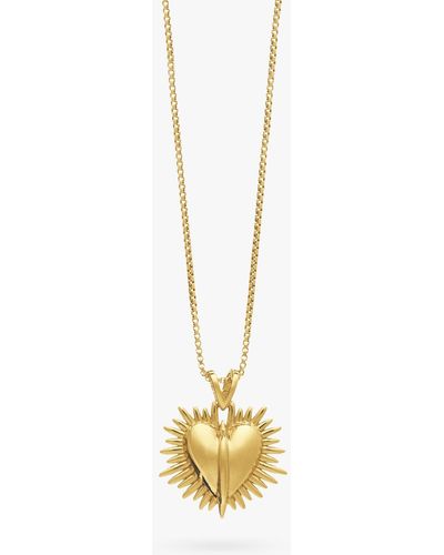 Rachel Jackson Personalised Untamed Love Electric Art Deco Heart Necklace - Metallic