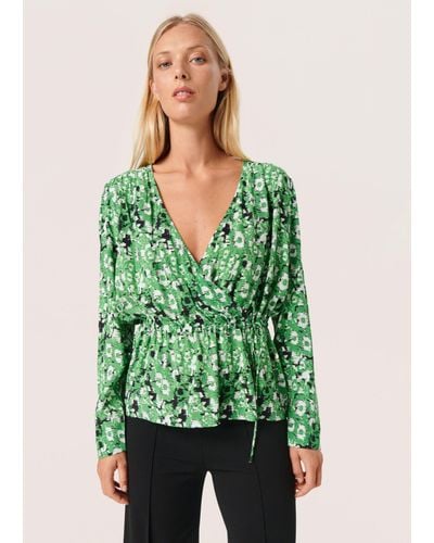 Soaked In Luxury Ina Wrap Blouse - Green