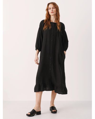 Part Two Sisse Relaxed Fit Linen Midi Dress - Black