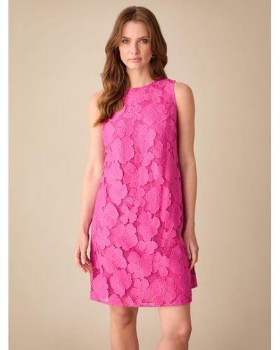 Ro&zo Petite Floral Lace Mini Dress - Pink