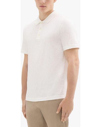 Theory Bron Cosmos Slub Cotton Polo Shirt - White