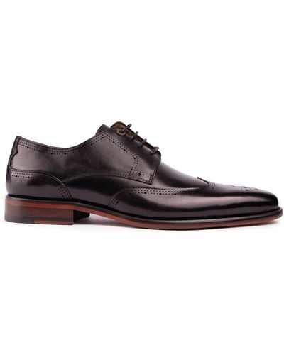 Simon Carter Burrow Leather Brogue Shoes - Brown