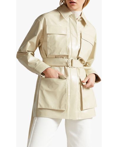 Ted Baker Foziey Textured Vinyl Field Jacket - White