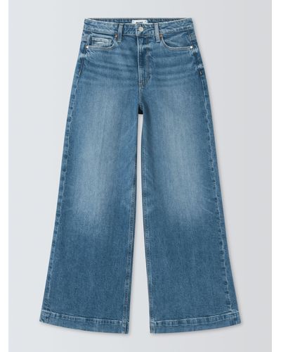 PAIGE Harper Organic Cotton Blend Wide Leg Jeans - Blue