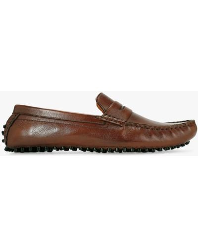KG by Kurt Geiger Rocky Leather Loafers - Brown