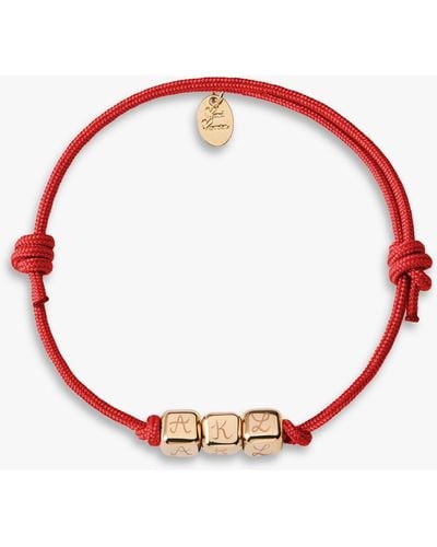 Merci Maman Personalised 3 Dice Braided Bracelet - Red