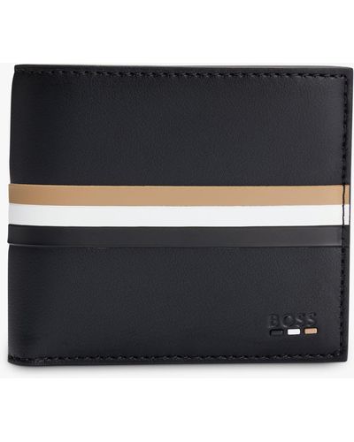 BOSS Boss Faux Leather Signature Stripe Wallet - Black