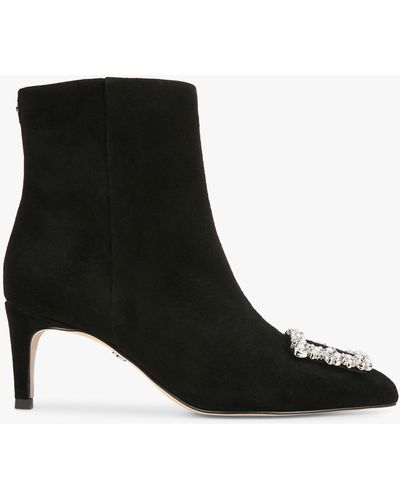 Sam Edelman Ulissa Luster Leather Ankle Boots - Black