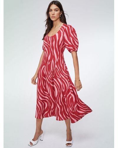 Baukjen Jazyln Animal Pattern Midi Dress - Red