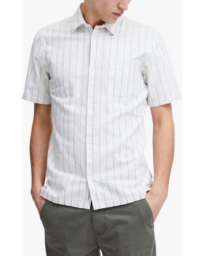 Casual Friday Anton Short Sleeve Striped Shirt - White