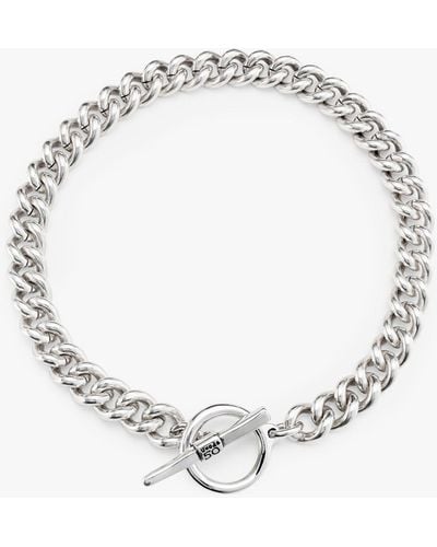 Uno De 50 Electric Bearded Chain T-bar Necklace - Metallic