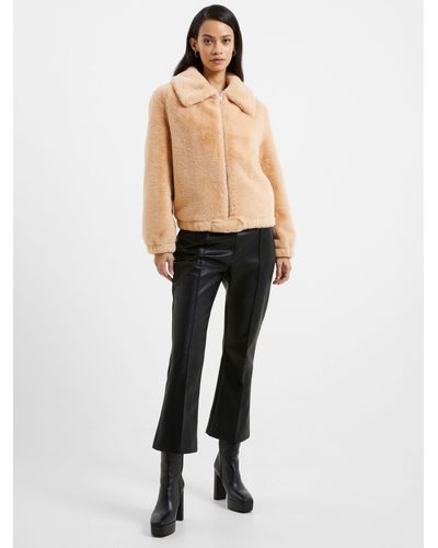 French Connection Avi Iren Faux Fur Jacket - Natural