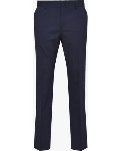 SELECTED Recycled Polyester Slim Fit Tux Trousers - Blue