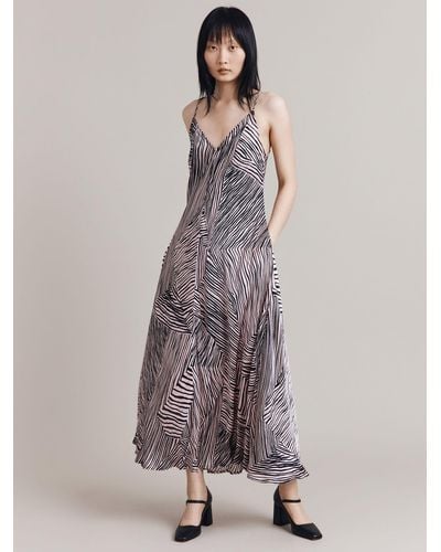 Ghost Florrie Zebra Print Maxi Slip Dress - Multicolour