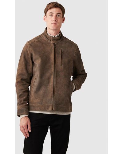 Rodd & Gunn Suede Goatskin Leather Jacket - Brown
