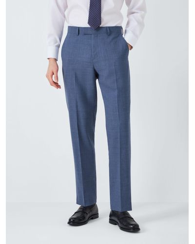 John Lewis Warwick Wool Melange Regular Fit Trousers - Blue