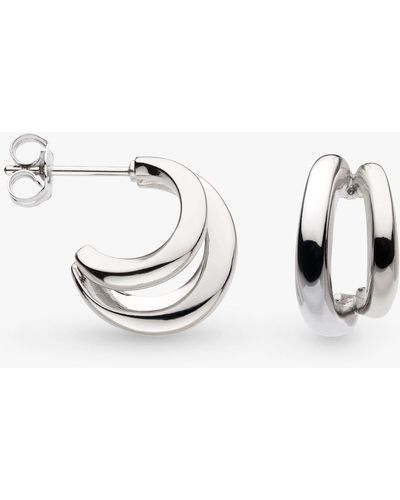 Kit Heath Bevel Cirque Link Double Semi Hoop Earrings - Natural