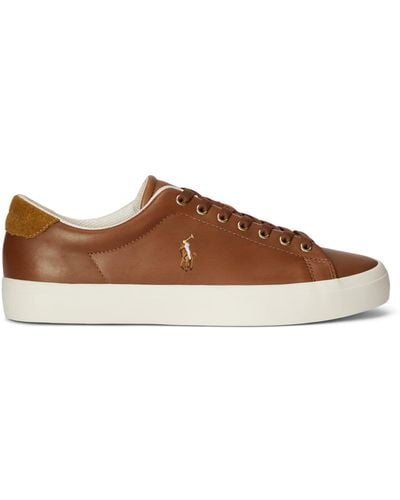 Ralph Lauren Polo Longwood Leather Trainers - Brown