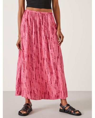 Hush Tia Striped Tie Dye Maxi Skirt - Pink