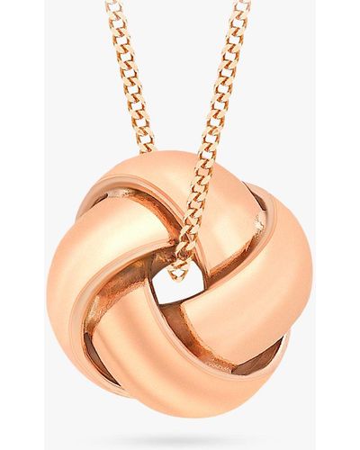 Ib&b 9ct Rose Gold Knot Pendant Necklace - Natural