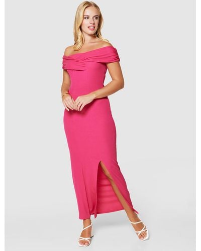 Closet Bodycon Bardot Maxi Dress - Pink